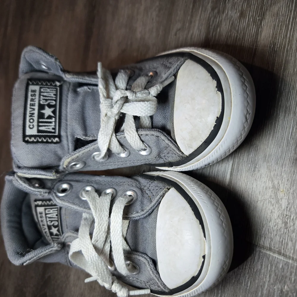 CONVERSE All Star Canvas Lace Up Mid Top Sneakers Gray, Kid's Youth‎ Size 11
